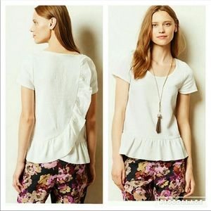 Anthropologie Postmark Cascata Textured Peplum Top